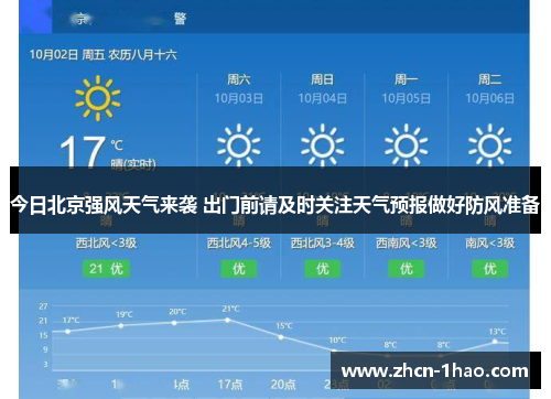 今日北京强风天气来袭 出门前请及时关注天气预报做好防风准备
